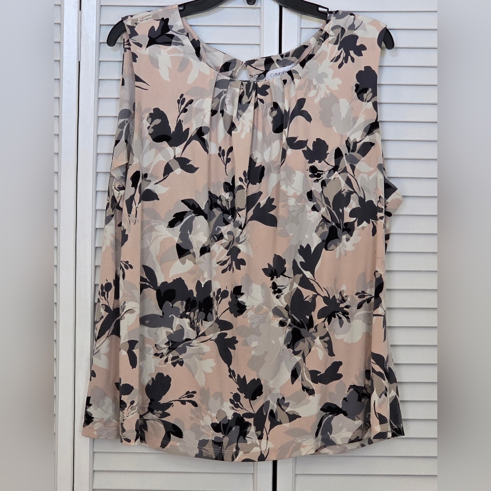 Calvin Klein Sleeveless Career Floral Blouse